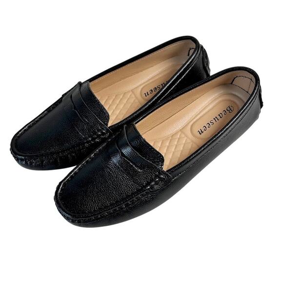 NWOT Driving Loafers Moccasins Pebbled Leather Size 8.5 - Picture 2 of 8